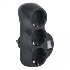 Πολύπριζο 3 Θέσεων με Διακόπτη Γραφίτη 192206